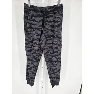 Virus Mens Sz S Athletic Jogger Pants Black Gray Print